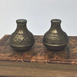 Vintage Brass Salt & Pepper Shakers